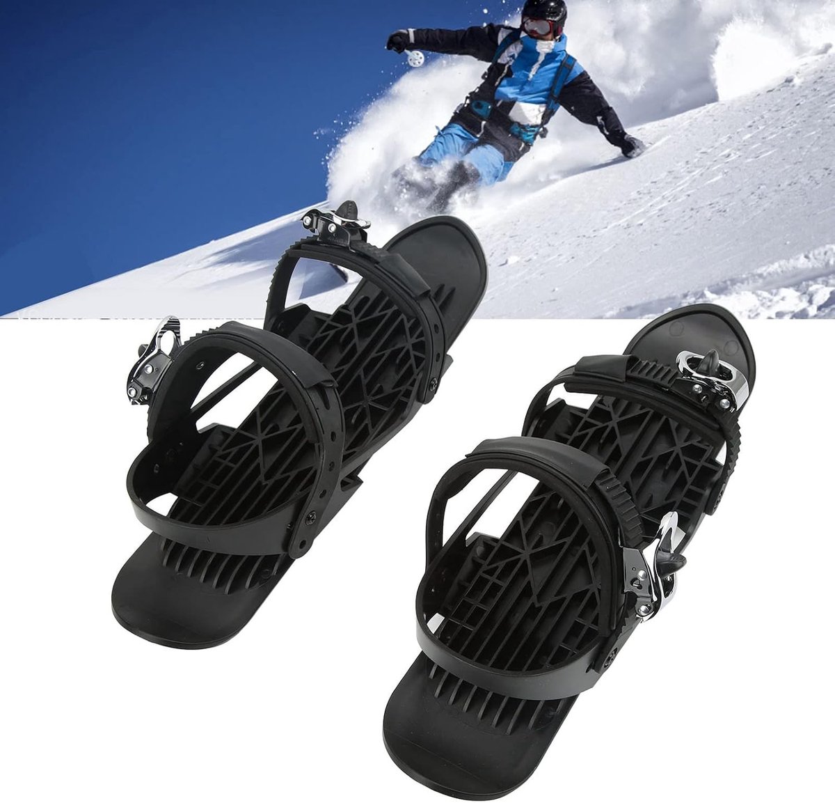 Skischoenen Verstelbare Binding voor Volwassenen Zwart Gemakkelijk Controle Draagbare Skischoenen voor Winter Outdoor Fun Fit US 5-14