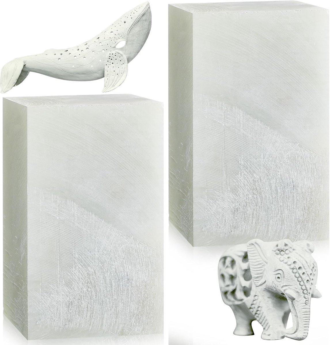 2 stuks 15 x 7 x 7 cm, speksteen sculptuur stenen snijwerk doe-het-zelf kunst ambachten, speksteen voor snijblok, steen zegel graveerkit, stenen snijwerk set voor kinderen en volwassenen