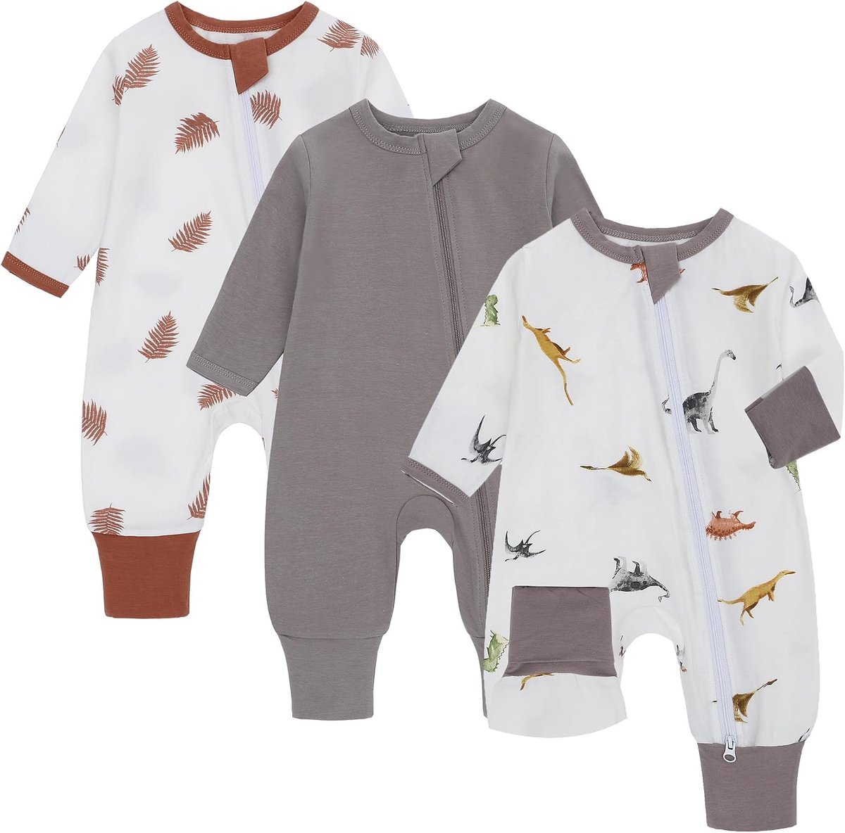 Babyrompertjes voor pasgeborenen, babykleding met lange mouwen, voor baby's van 0-24 maanden, 3 stuks