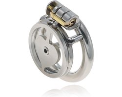 Chastity Cage Chastity Devices with Karabiner Stainless Steel Chastity Lock for Men Penis Cage Man with Metal Tube Dark Lock Design, Good Concealment, SM Sex Toys L (Short,45mm/1.77in)