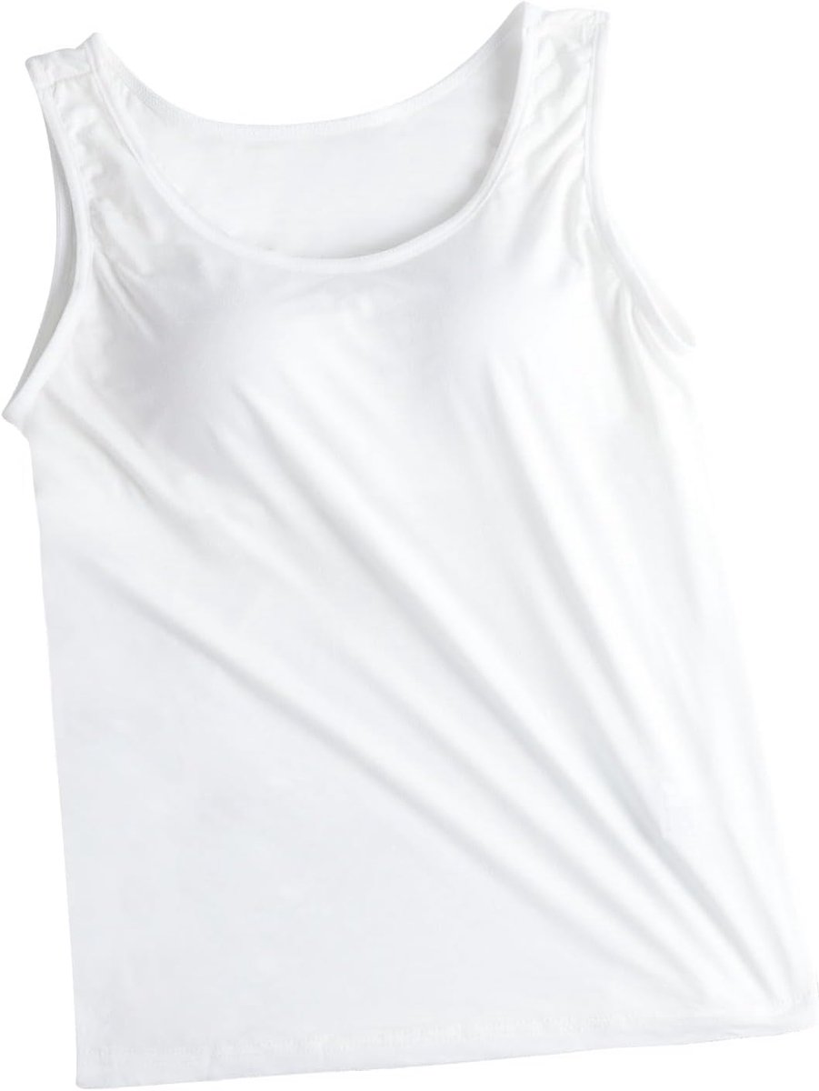 Vesttop met ingebouwde beha, gewatteerde tanktops, hemdje, modal, zomerse basics casual workout
