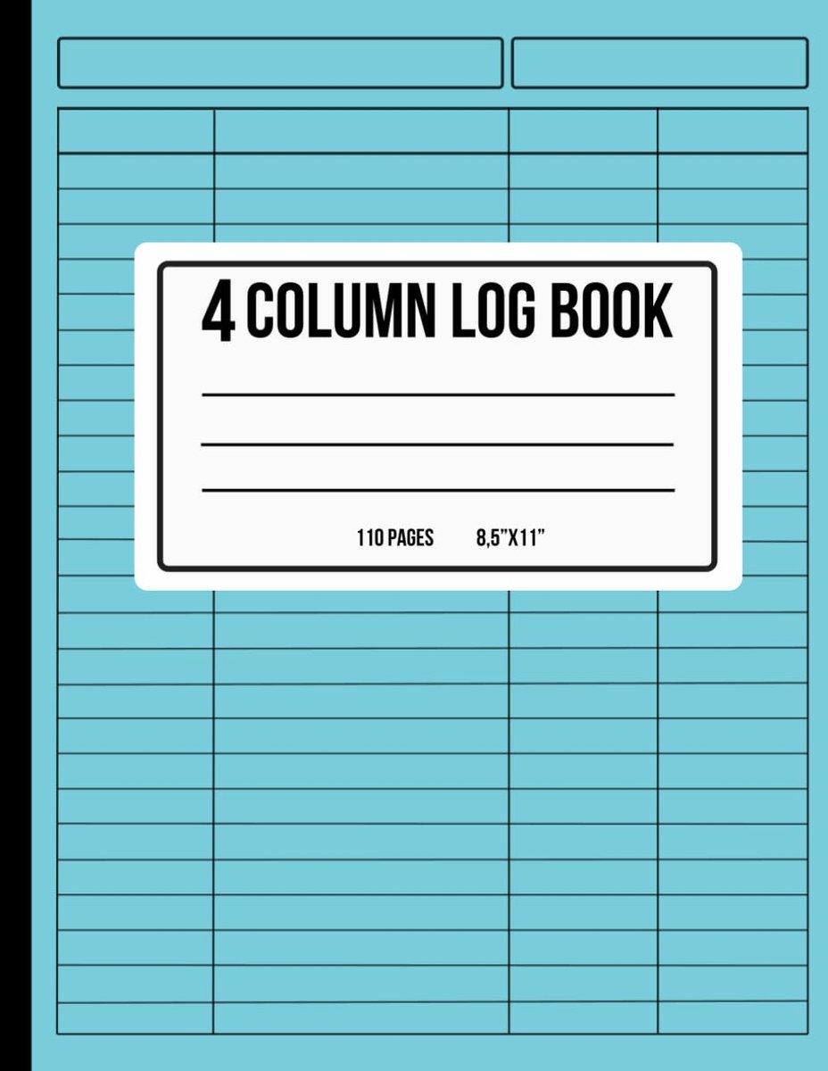 Customizable Log Book 4 Column: Four Columns Logbook to Track Daily Activity, Time, Inventory and Equipment, Income - ShopVlot