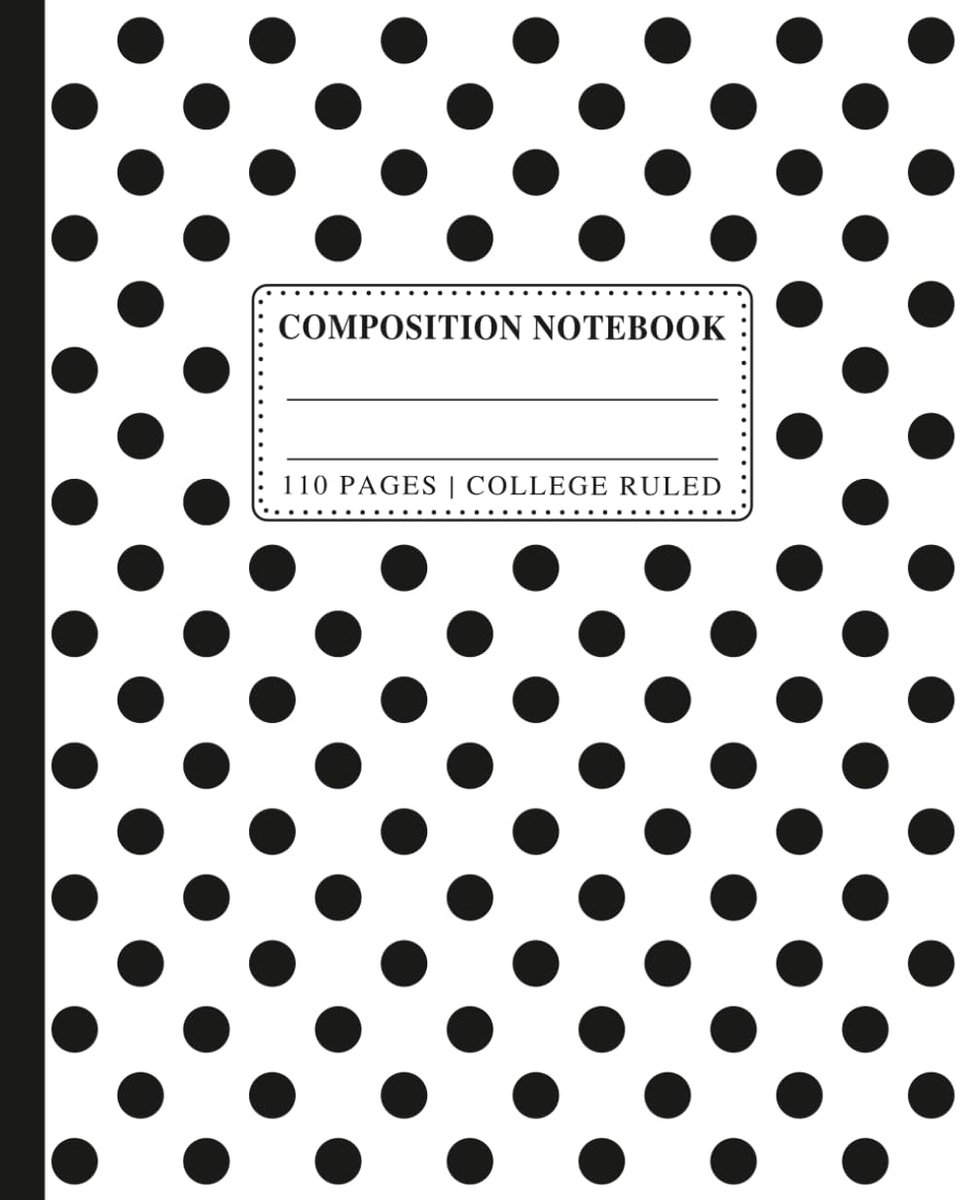 Black & White Polka Dot Composition Notebook: A Classic College Ruled Notebook for School, College, Note Taking - ShopVlot