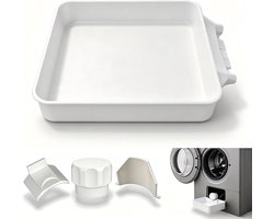 4 stuks -Universele Lekbak Wasmachine - Opvangbak Tegen Lekkage - Afvoerbak voor Wasmachine en Vaatwasser - Eenvoudig te Installeren - Bescherm de Vloer - Afvoerbak Voor Wasmachines - 18cm - Wit