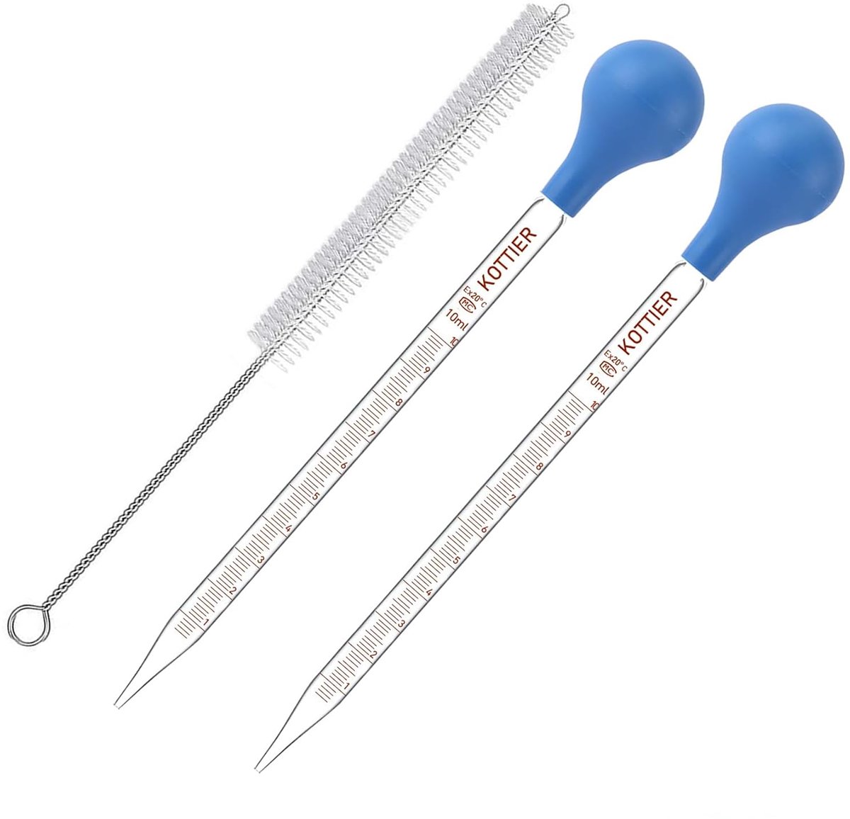 Glazen druppelaar 10 ml - 2 stuks - Pipet met rubberen knijpbal
