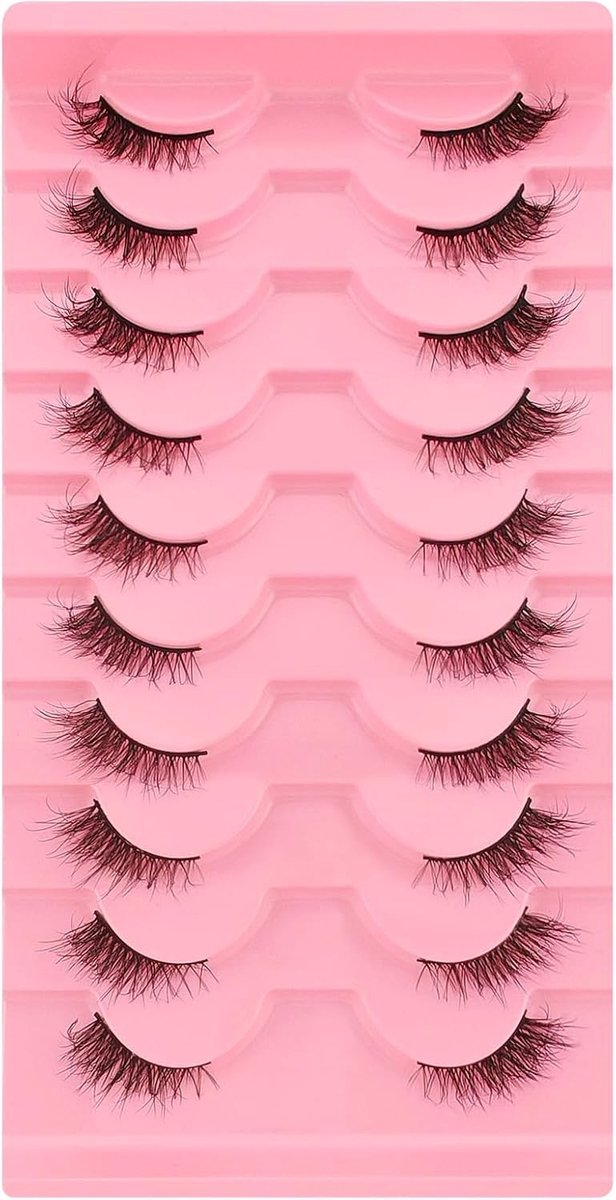 10 Paar 15 mm Half Wimpers voor een Cat Eye Look, Natuurlijke en Fluffy Accent Wimpers, Ideaal voor een Verfijnde Make-up Look
