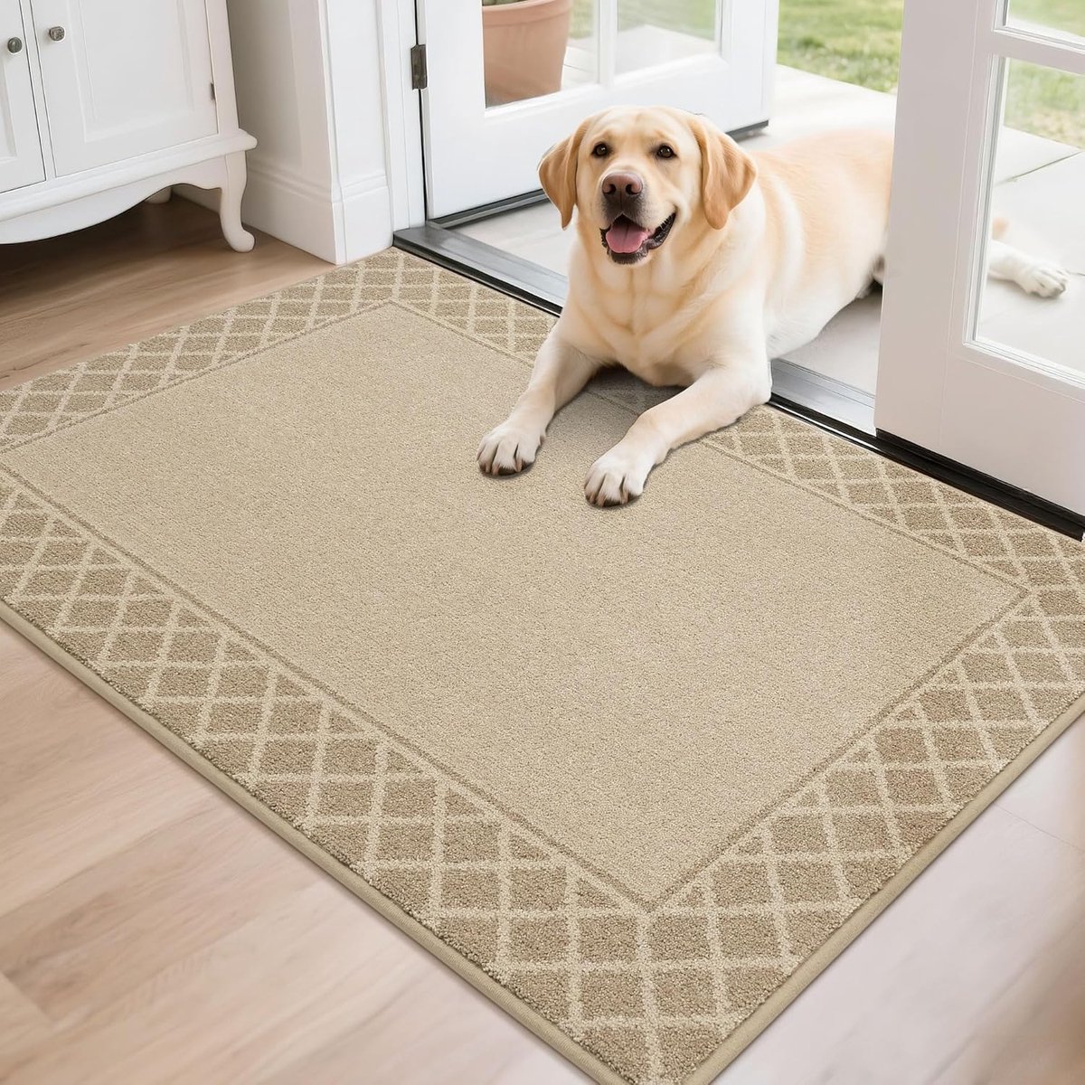 Deurmat - Antislip - Polyester - Donkerbeige - 80 x 120 cm