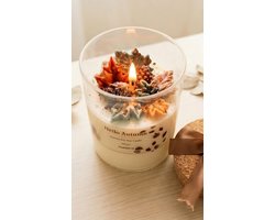 Hello Autumn Geurkaars – Pumpkin Spices & Vanille – 250g – Handgemaakt – Luxe Herfstkaars in Glas