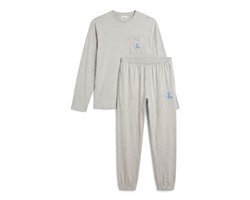 Calvin Klein heren pyjamaset lang monogram logo grijs