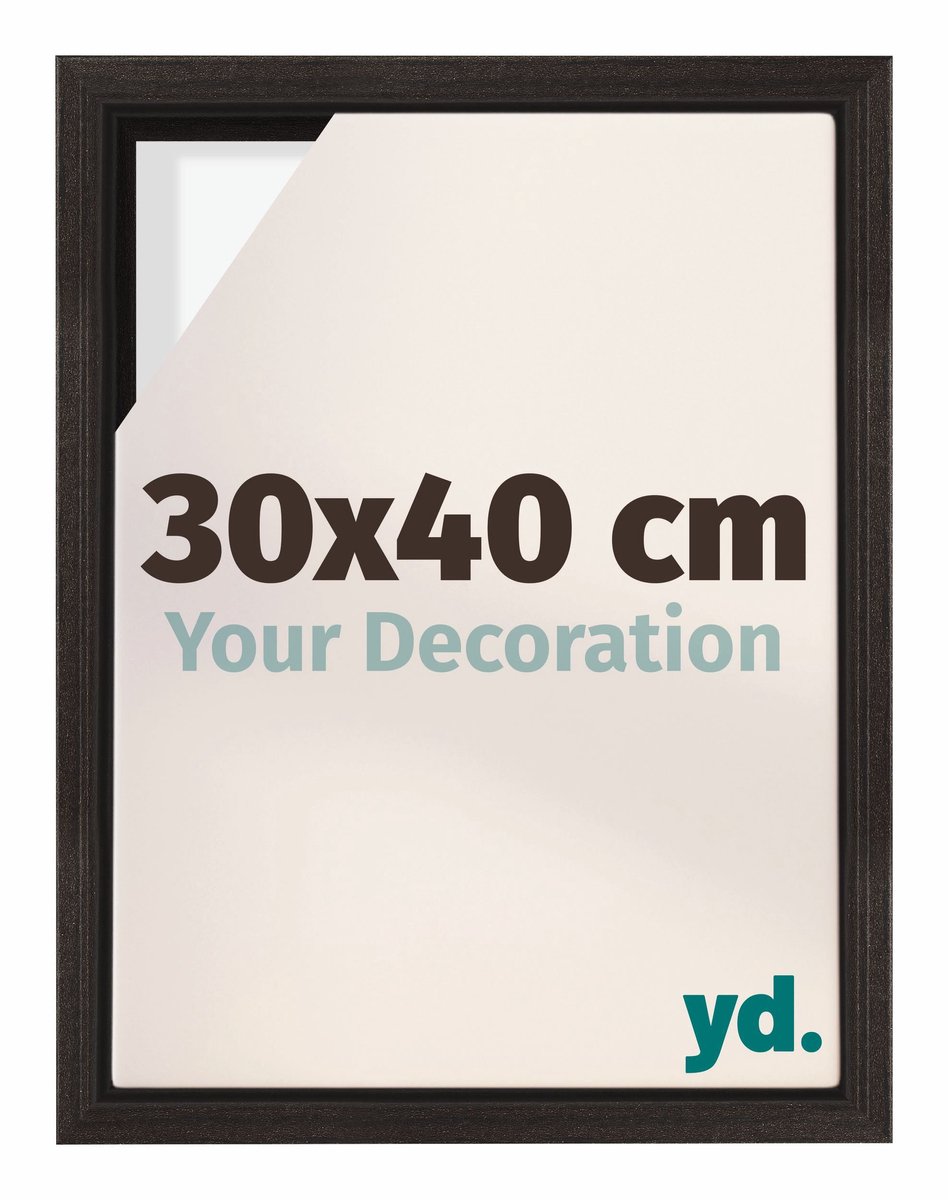 yd. yd, Baklijst 30x40 cm Eiken Donker - Lijst voor Canvasdoek - MDF Lyon