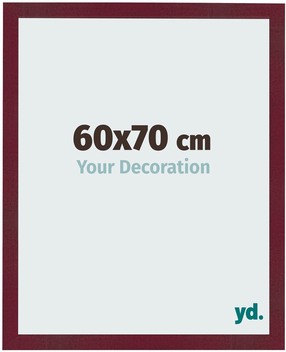 Your Decoration - Fotolijst 60x70 cm - MDF - Wijnrood Geveegd - Bologna