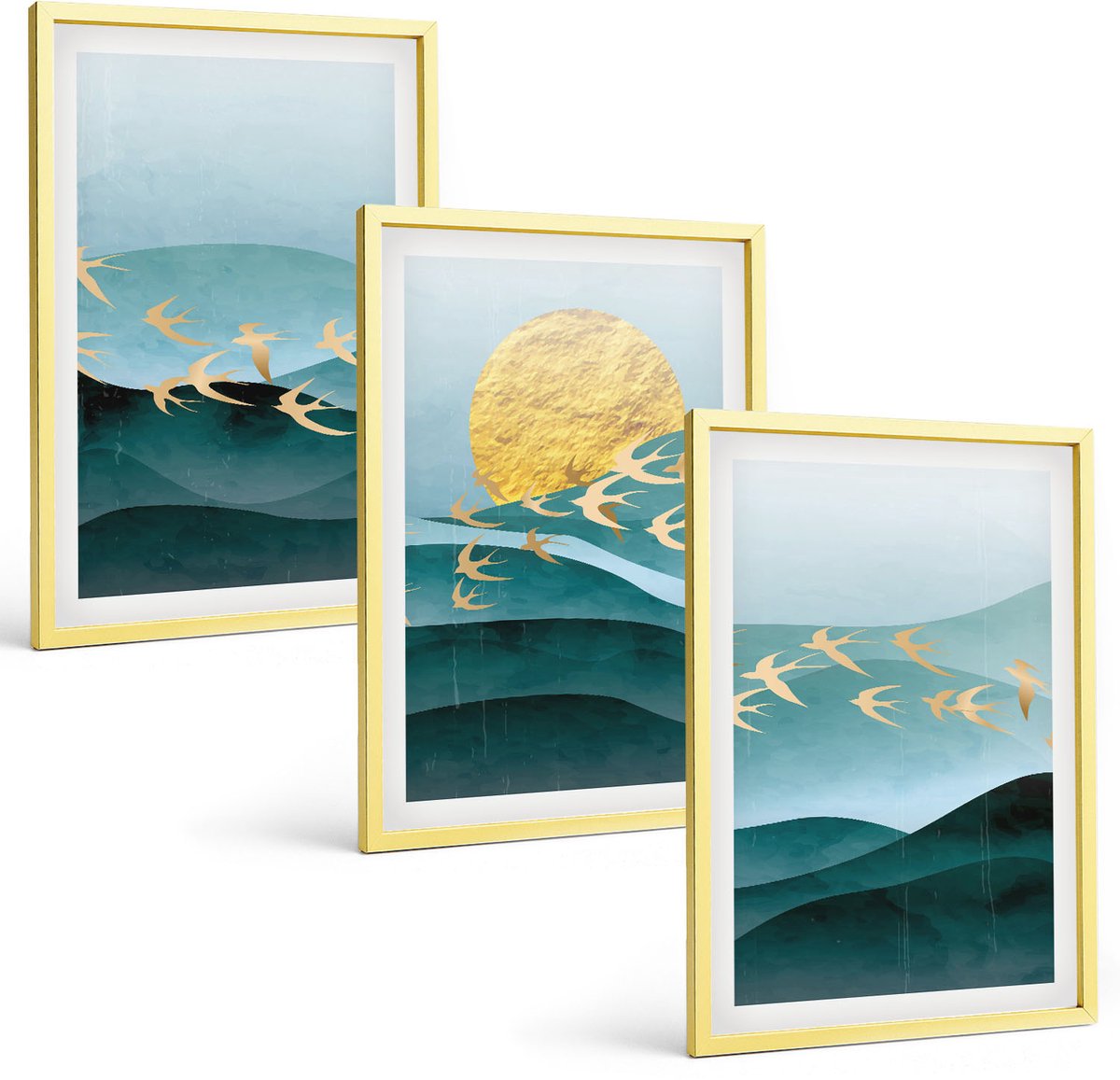 Coloray 3-Delige Schilderij Set - Erotische Afbeeldingen Van Vrouwelijke Silhouetten In Zwart-Wit - 40 x 40 cm En 40 x 60 cm - Decoratieve Muurdecoratie - Slaapkamer - Woonkamer Decoratie