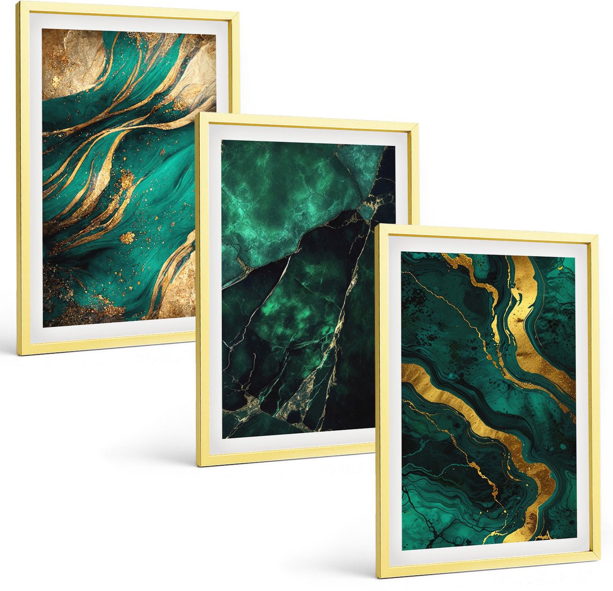 Coloray 3-Delige Schilderij Set - Vredige Landschappen, Zonsondergang Op Het Strand - 40 x 40 cm En 40 x 60 cm - Wanddecoratie - Muurdecoratie - Moderne Interieurdecoratie