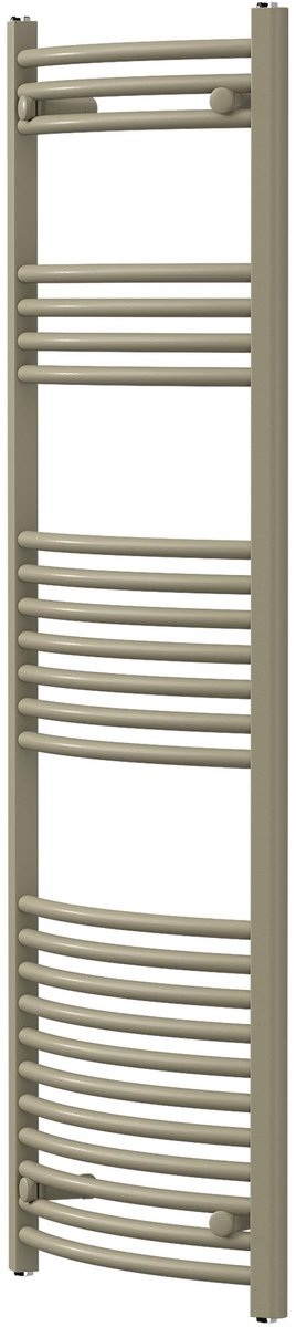 LuxeBath | Handdoekradiator Sahara, gebogen, met zijdelingse aansluiting, 500 x 1500 mm, staal, beige, badkamerradiator, handdoekdroger, handdoekhouder voor de badkamer