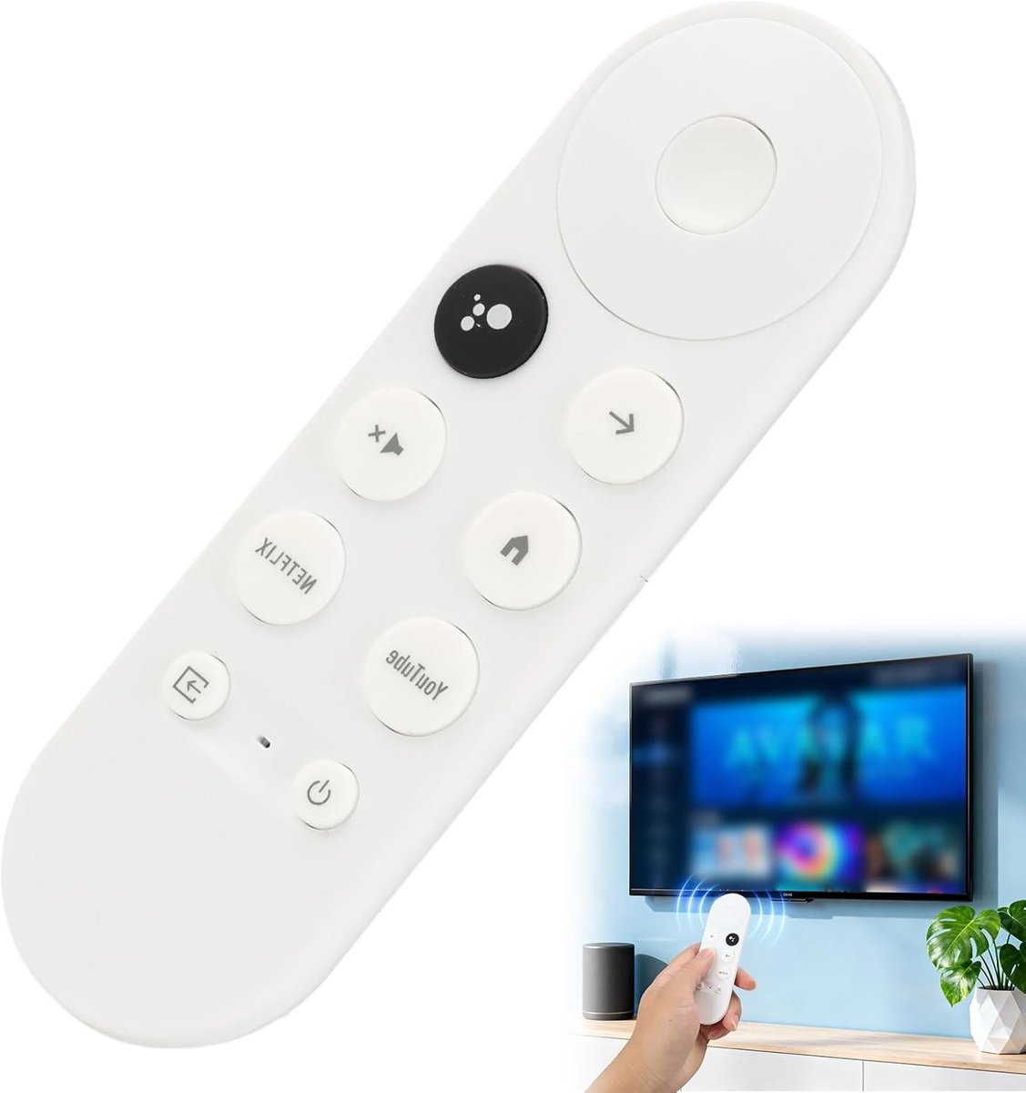 Vervangende spraakafstandsbediening voor Chromecast en Google TV: compatibel, eenvoudig te koppelen en duurzaam ontwerp voor optimale streamingervaring