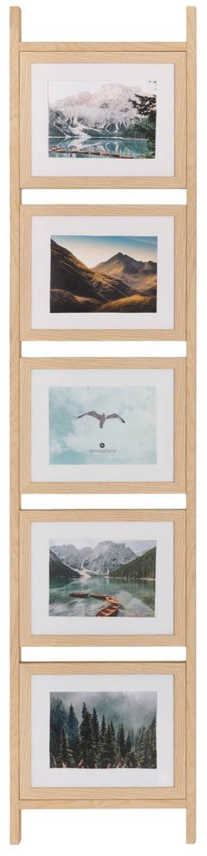 Atmosphera Créateur d'intérieur® Scott-fotolijst voor 5 foto's, naturel hout, in willekeurige volgorde Beige