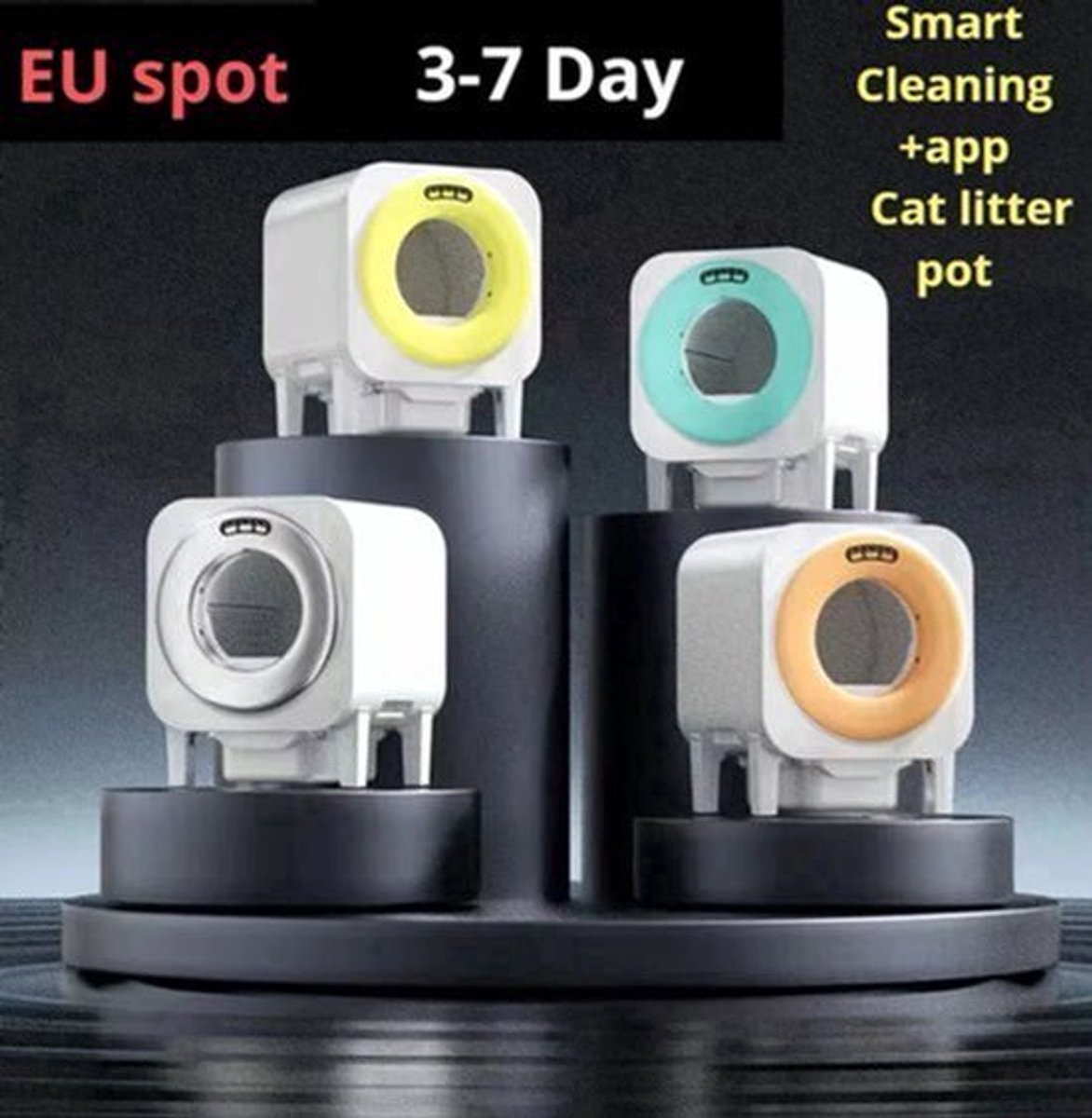 Kattenbak – Automatische Kattenbak – Zelfreinigende Kattenbak – Elektrische Kattenbak – Slimme Kattenbak – Inclusief App – 6,72L Inhoud