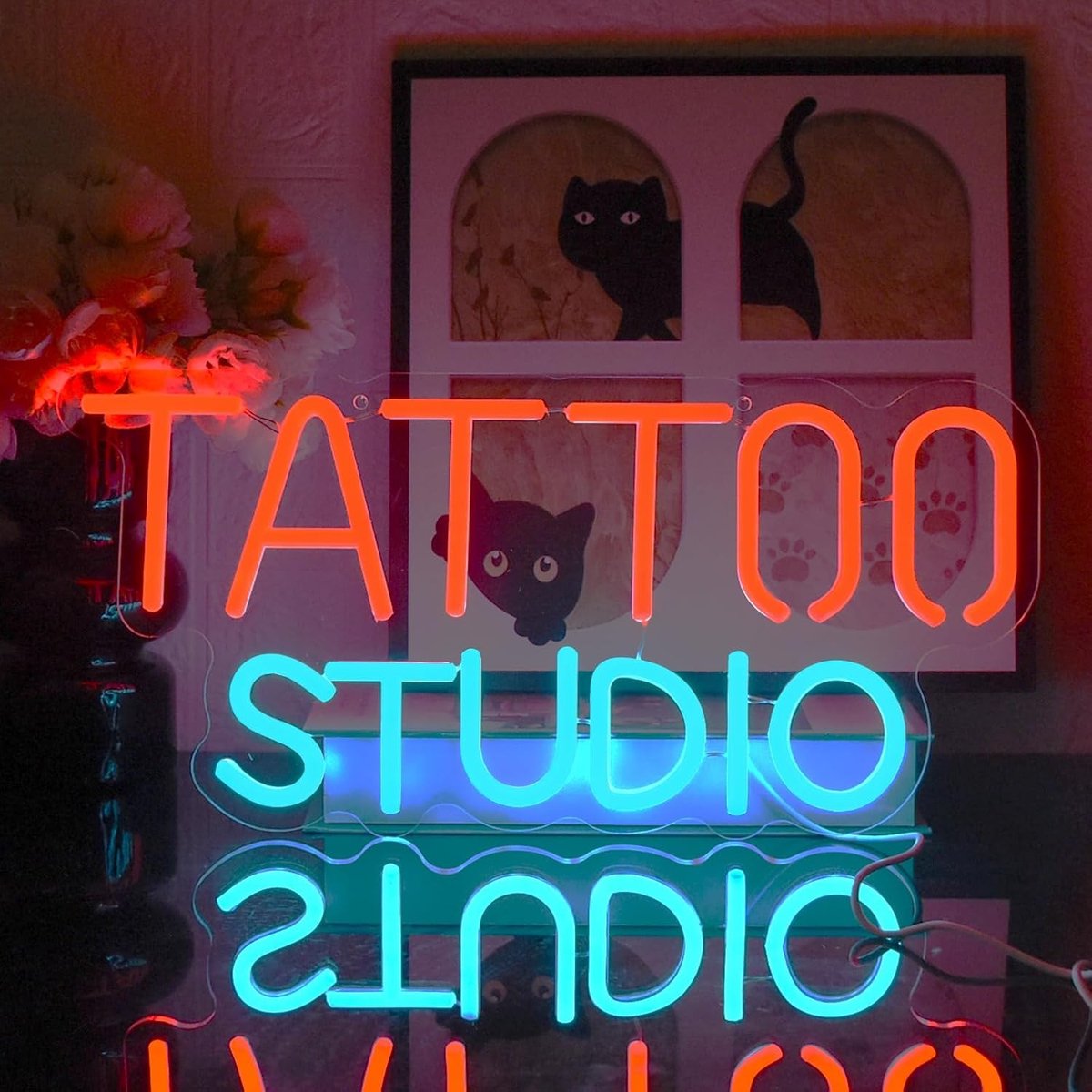 Tattoo Neon Teken - Tattoo Studio - 42 x 20 cm - Dimbaar LED Wanddecoratie voor Tattoo Salon