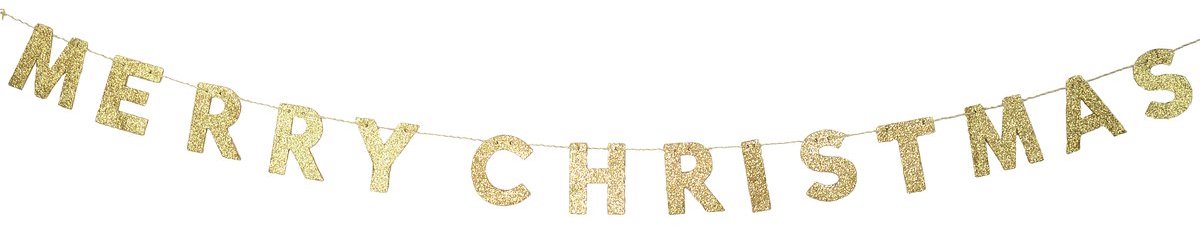 Riffelmacher & Weinberger Kersttekst Merry Christmas Goud Hout