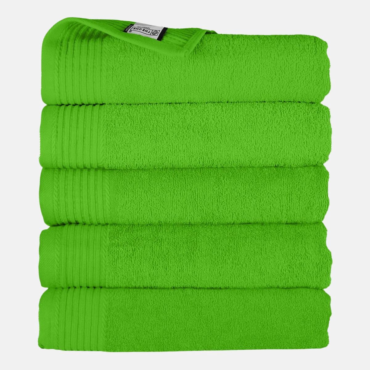 The One Towelling Badhanddoek - 70x140 cm - 5 stuks - Hotelkwaliteit - 450 g/m² - 100% Gekamd katoen - Lime