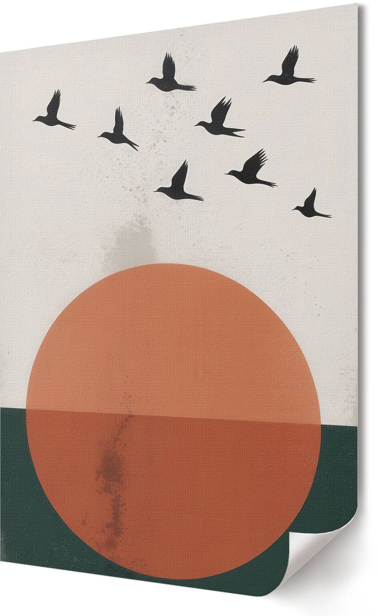 Coloray Canvas Poster Polycanvas - Groene Bladeren, Waterverf - A3 - Groen Patroon - Rechthoek - Wandkunst - Woonkamer, Slaapkamer, Kantoor - Expressief