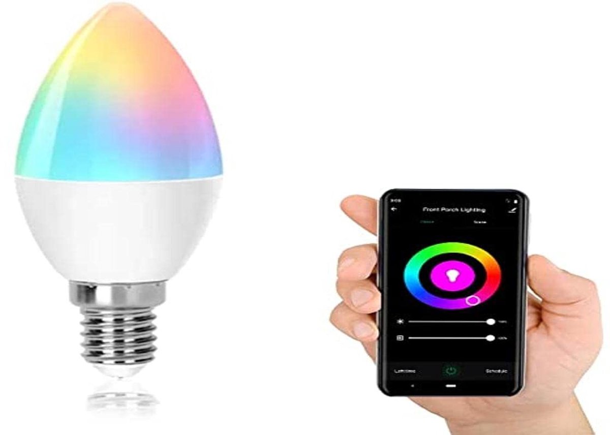 Levitantes Smart E14 ledlamp met wifi, kaarstype, compatibel met Alexa, Google Home, intelligente lamp, 6,5 W, 555 lm - ShopVlot