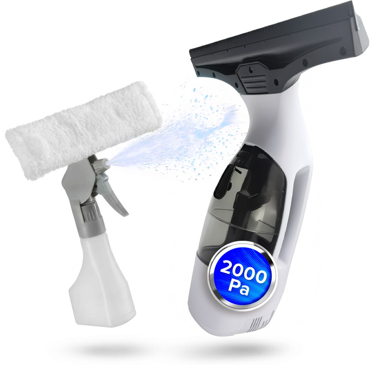 CLEANmaxx Accu-raamzuigerset, 2000 Pa, 30 min, raamreiniger draadloos