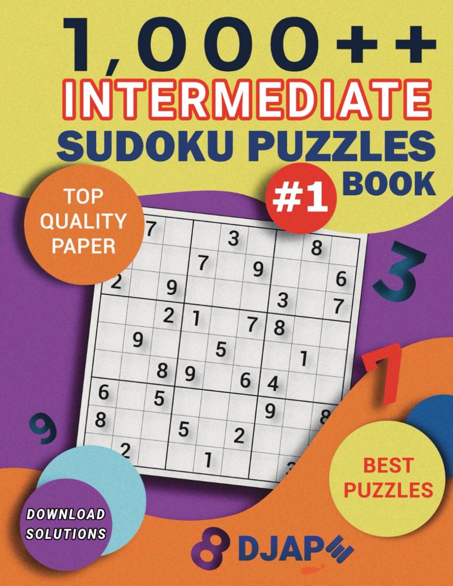 1,000++ Intermediate Sudoku Puzzles Book: Best Medium Sudoku Puzzles on Top Quality Paper! - ShopVlot