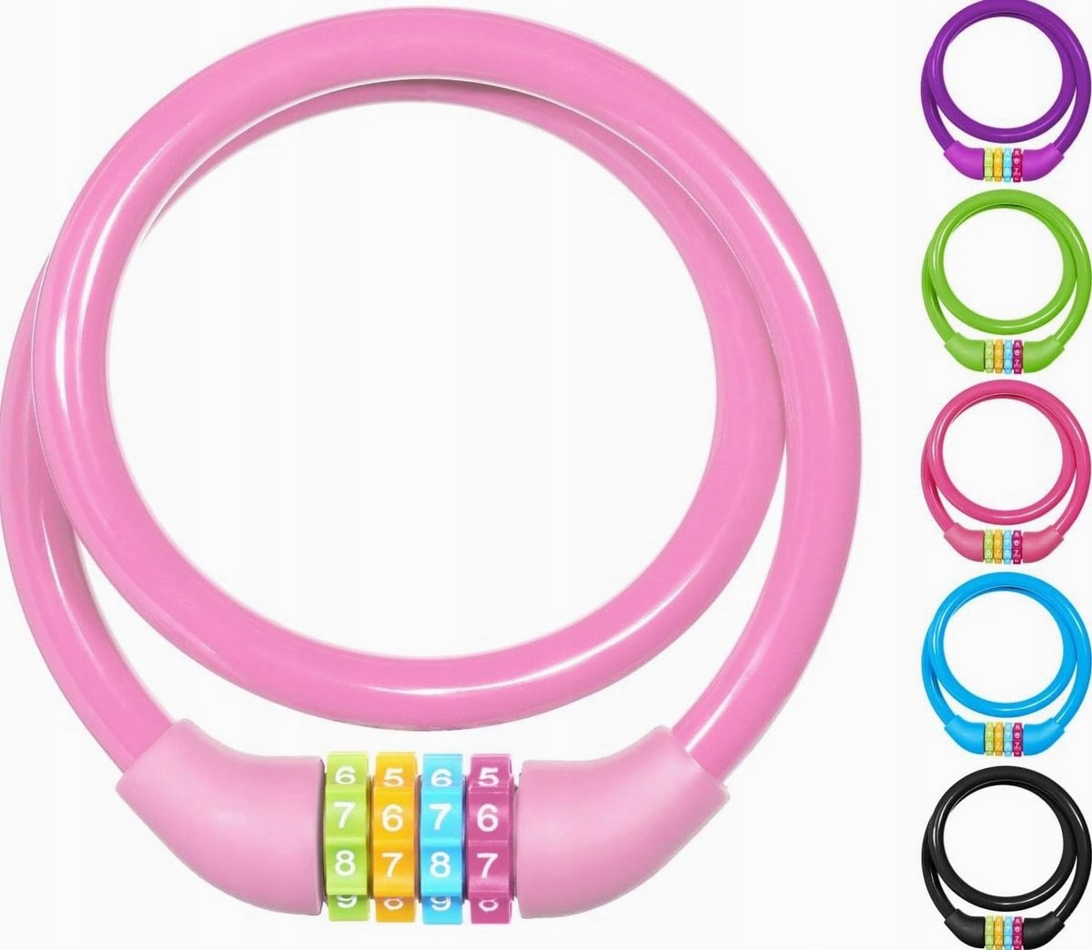 Fiets Kettingslot 65cm Cijferslot Antidiefstal Stevig Roze