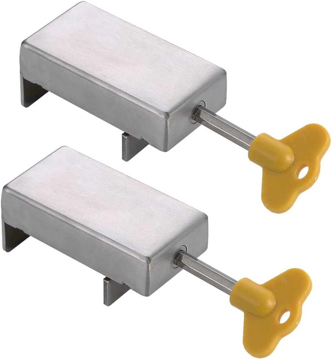 Deurslot - slot - Binnenhuis - schuifraam - raam - kinderslot - zilver - rvs - 68*33*37mm - 2 stuks