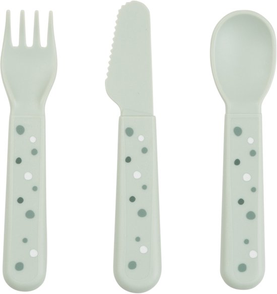 Done By Deer Foodie Cutlery Set Happy Dots Green van Done by Deer — afbeelding 5