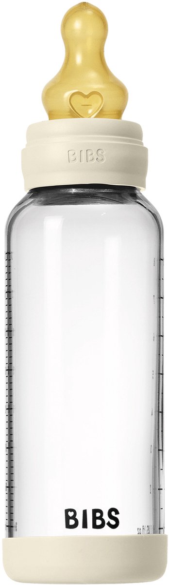 BIBS Fles - Medium Flow - 240 ml - Glas/Latex - Ivory van BIBS — afbeelding 5