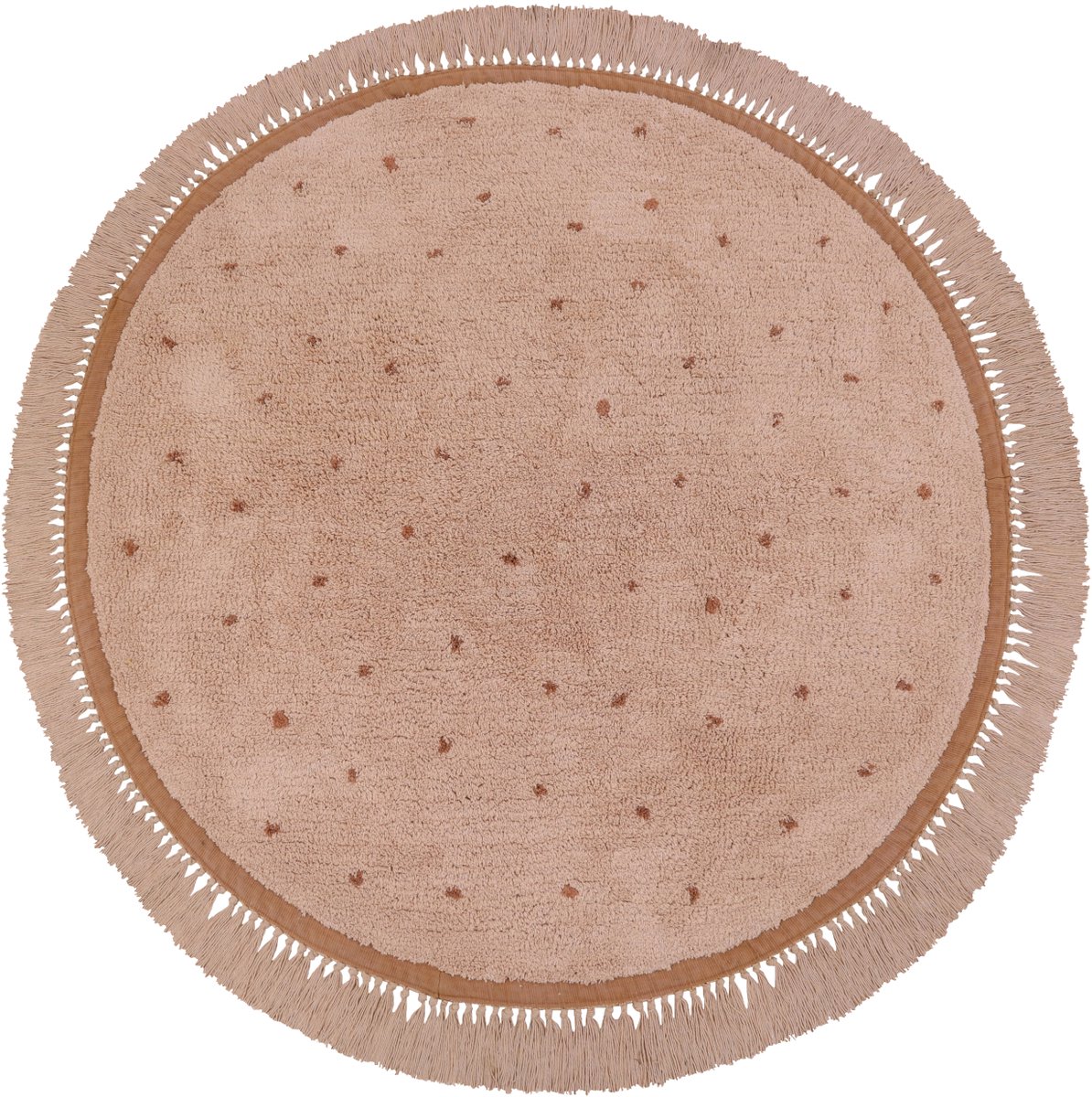 Bol.com Tapis Petit Juul Dot Vloerkleed Pink 130 x 130 cm aanbieding