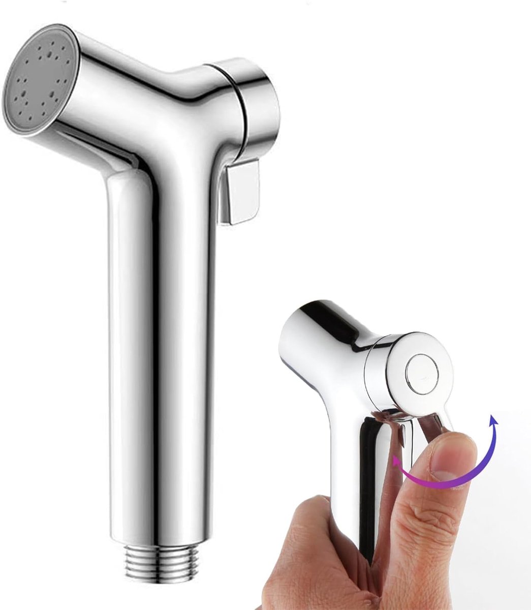Bidet-Handdouche voor Toilet - Instelbare Sproeier Met ABS Sproeikop - Douchekop voor Huisdieren, Badkamer en Toilet | Toiletdouche van verchroomd kunststof, draagbaar, voor intieme hygiëne, reiniging van toilet en huisdieren