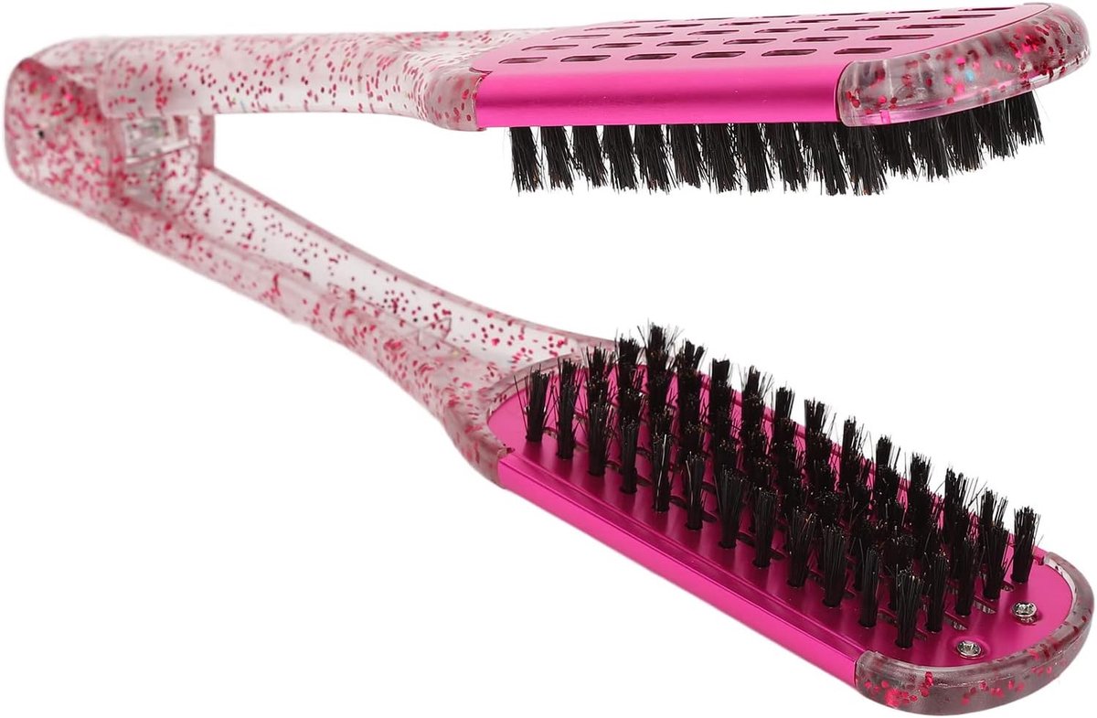 Dailygoods - Dubbelzijdige Stijltangborstel - Haar Styling Kam - Ergonomisch Ontwarren - Rose Red - Kapperskam - Geschikt voor Alle Haartypes - Duurza...