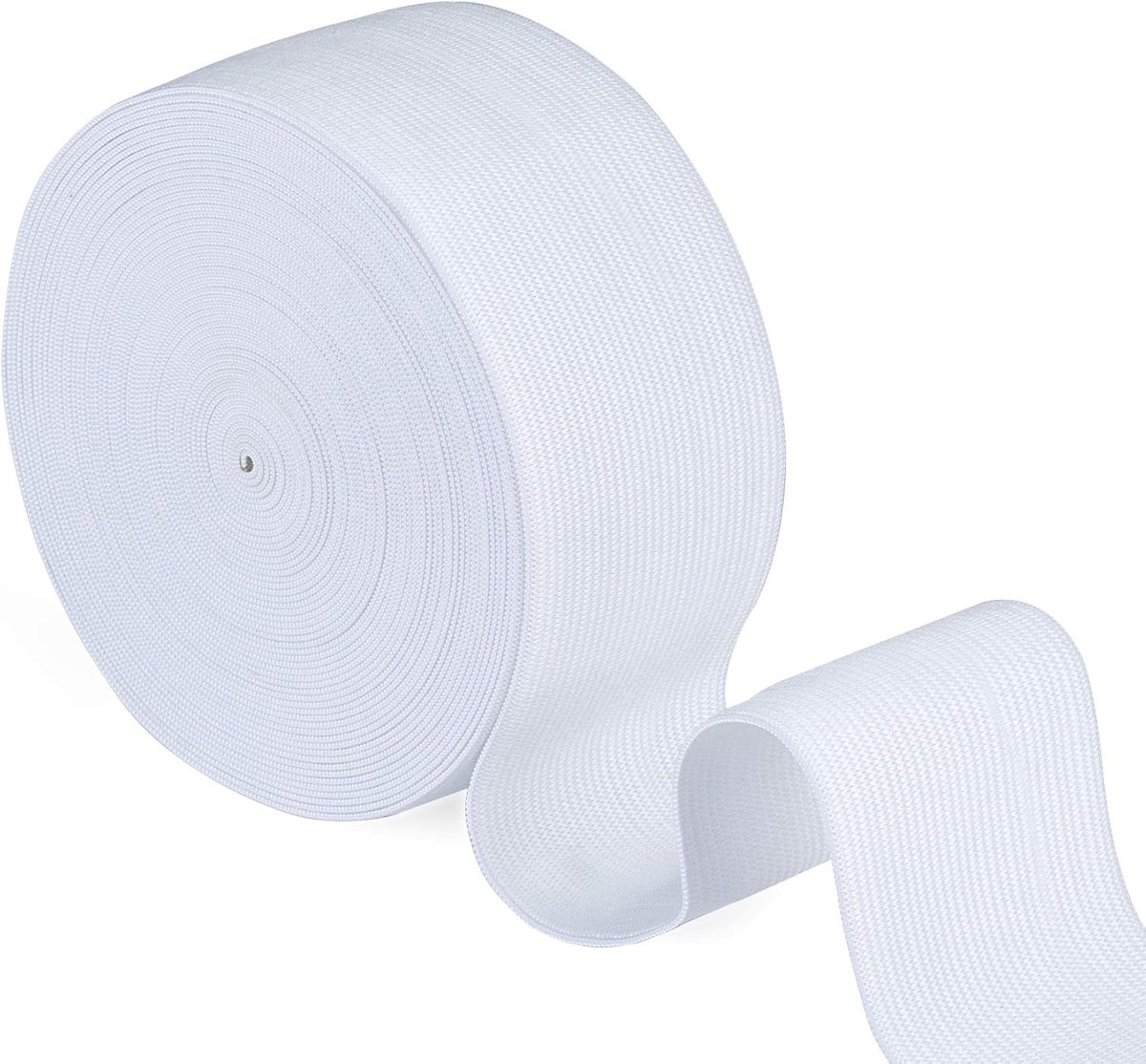Rubberen band, wit, 50 mm breed, 10 meter, elastisch om te naaien, voor huishouden, doe-het-zelf handwerk (wit)