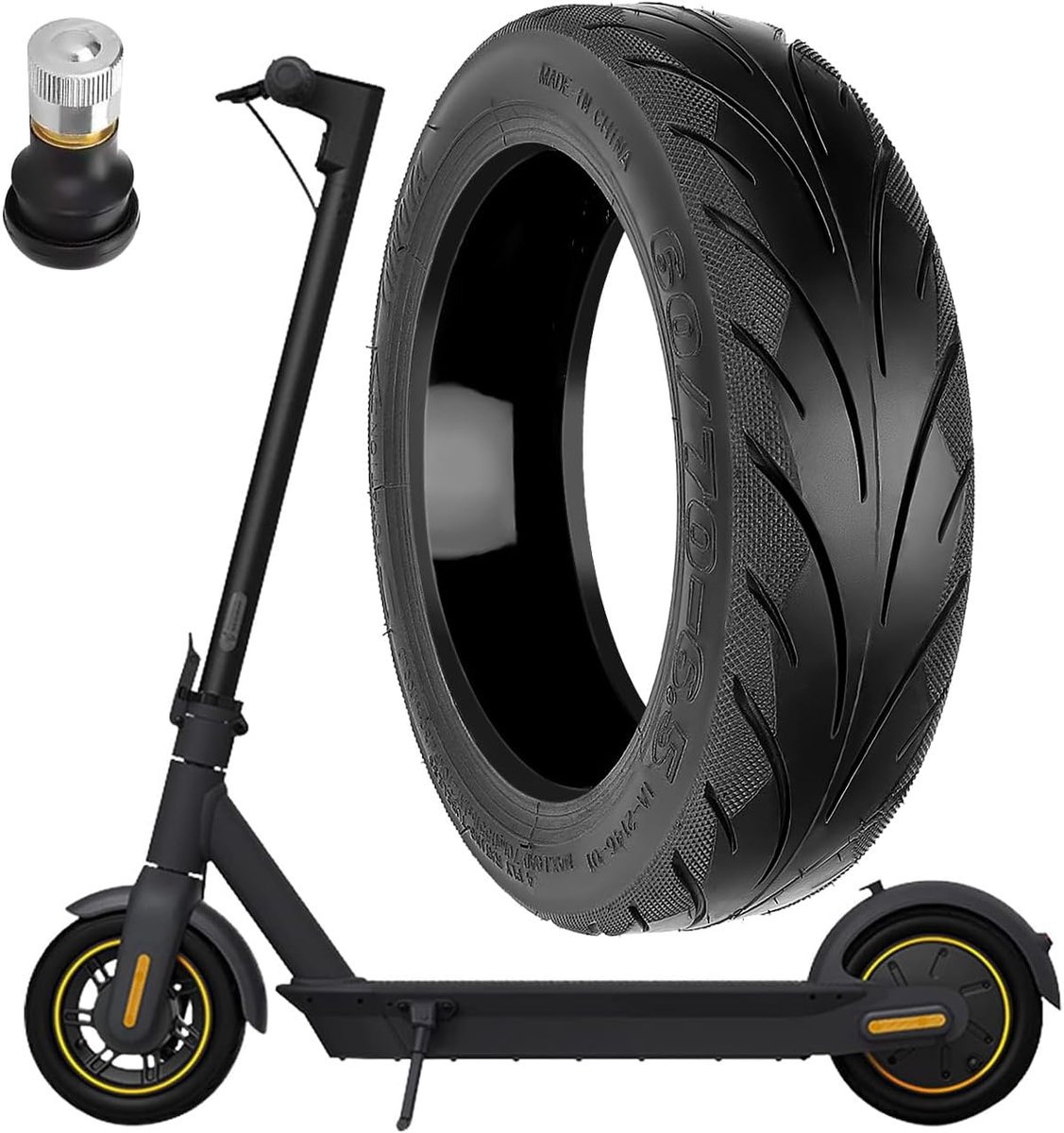 10 Inch Zelfreparerende Tubeless Band voor Segway Ninebot Max G30 G30D 2 G30E 2 G30P G30LP Elektrische Scooter Vervangingsband 60/70-6.5 Band met Klep (1 PC)