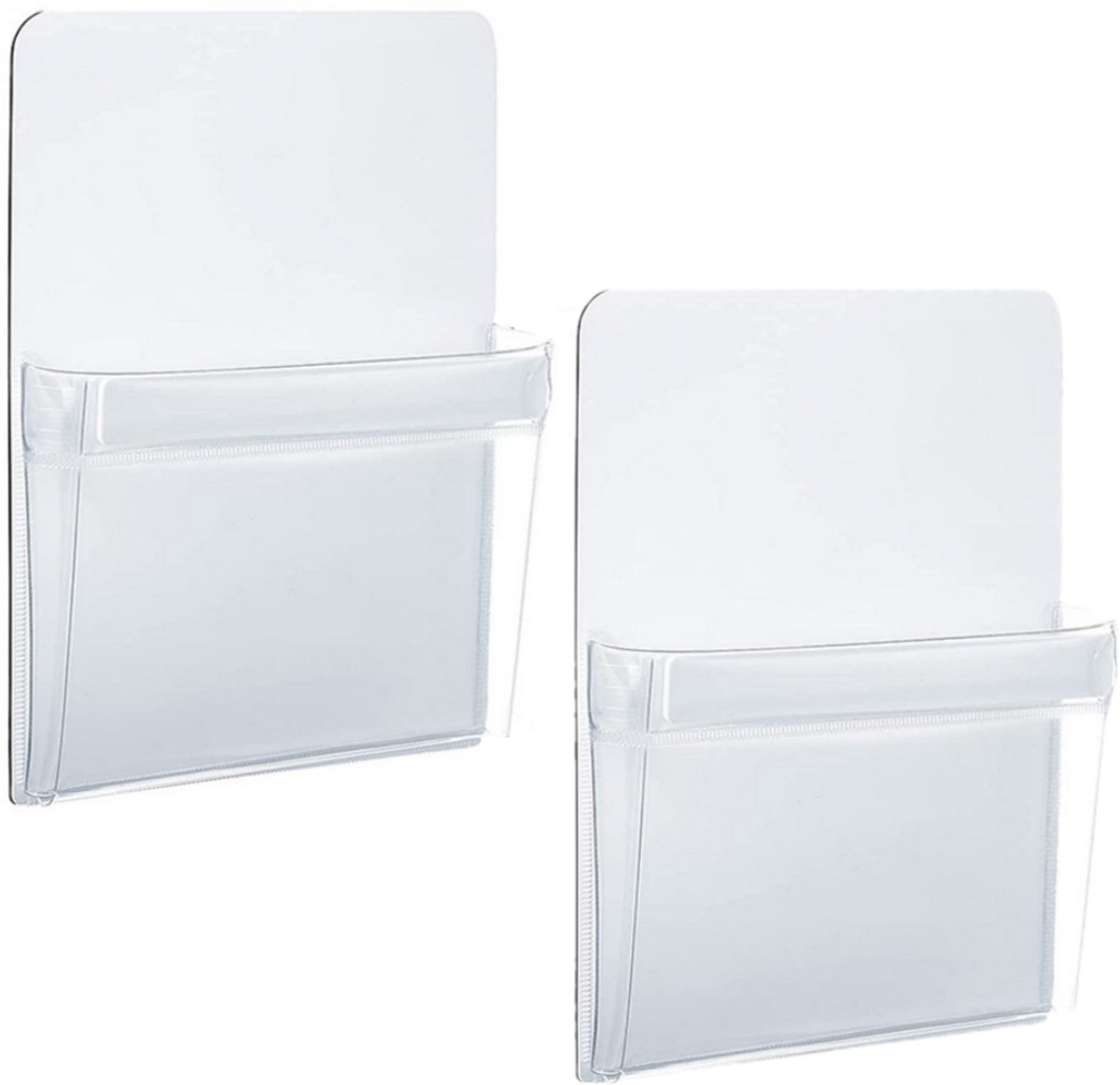Magnetische Documentenhouder - Transparante Stiftenhouder - Magnetische Opbergmap - Voor Whiteboard, Koelkast en Kantoor - 21 x 16,5 cm - Transparant - 2 Stuks