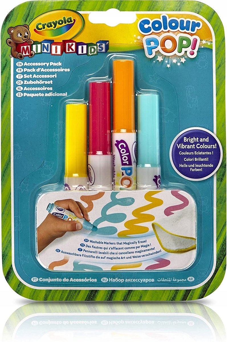 Crayola Colour POP Mini Stiften Set - 4 Stuks, Uitwisbaar