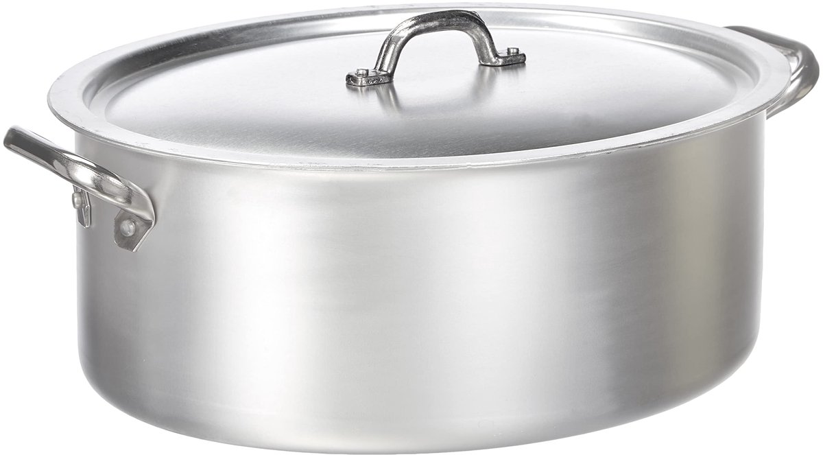 Pentole Agnelli Professionele aluminium 3 mm ovale saucepot met deksel en 2 handgrepen, diameter 34 cm, roestvrij - ShopVlot