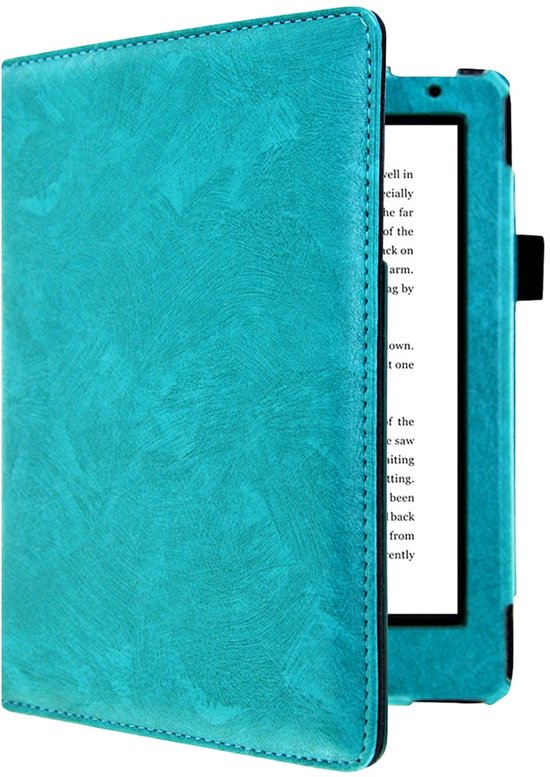 iMoshion Ereader Cover / Hoesje Geschikt voor Kobo Aura H2O Edition 2 - iMoshion Luxe Effen Bookcase - Turquoise / Turquoise van iMoshion — afbeelding 4