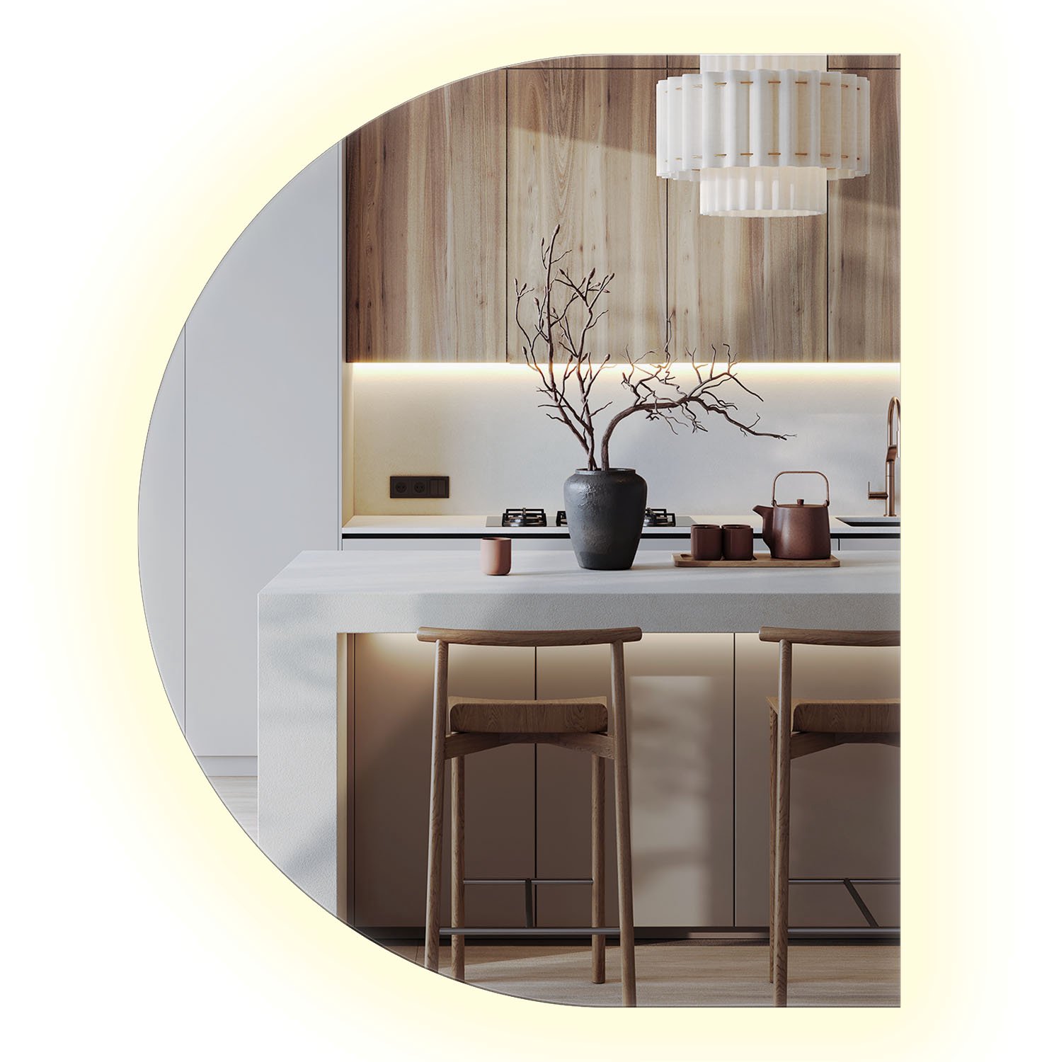 Coloray Decoratieve LED Spiegel met Bijzondere Randlijn – Wandspiegel met Verlichting – Moderne LED Badkamerspiegel voor Badkamer en Slaapkamer – 60x80 cm – Neutraalwit 4000K