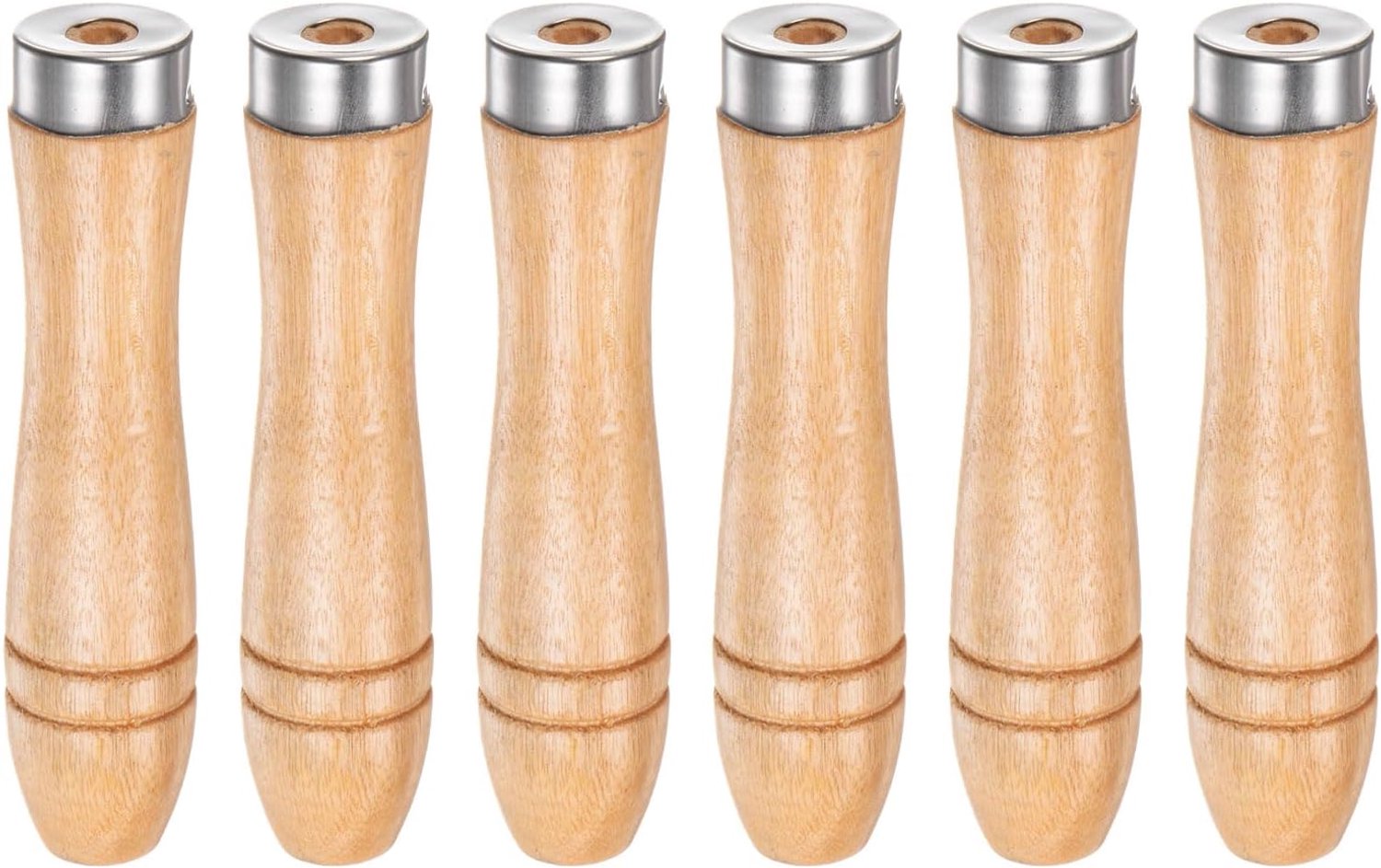 Handvat voor vijlen 6 mm - houten ergonomische greep - antislip voor betere controle - 6 stuks - Vemera
