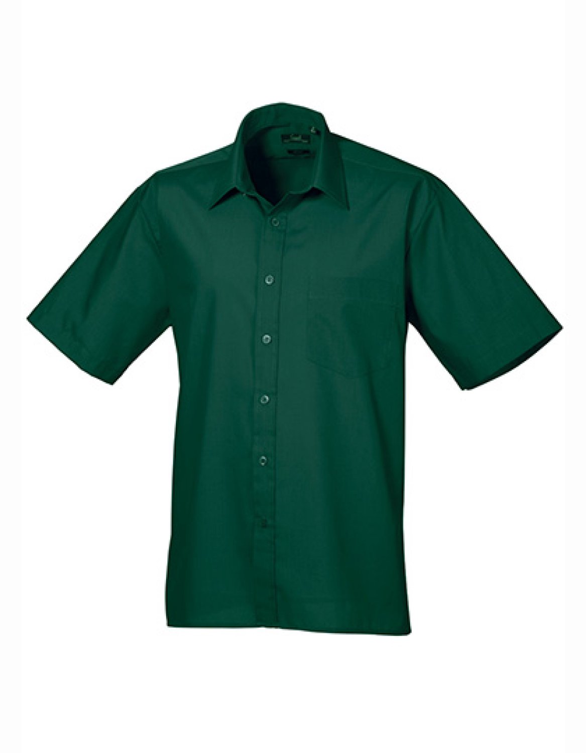 Premier Workwear - Men´s Poplin Short Sleeve Shirt - Bottle Green - 48 (19)