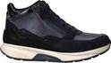 Donkerblauwe Gabor Rollingsoft veterboot met rits, mix van suède en glad leer op een off-white zool.