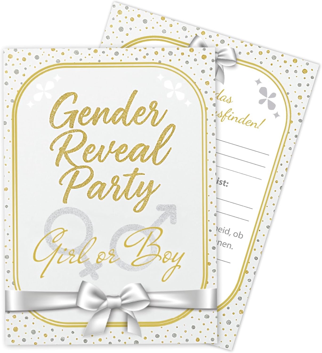 25 Uitnodigingen Gender Reveal Party - Stijlvolle uitnodigingen voor de babyshower: Jongen of Meisje?