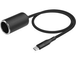USB-C naar sigarettenaanstekerkabel 0,3 m - PD 12V adapter - 36W capaciteit - ideaal voor GPS en auto LED strip - ServiceTopper