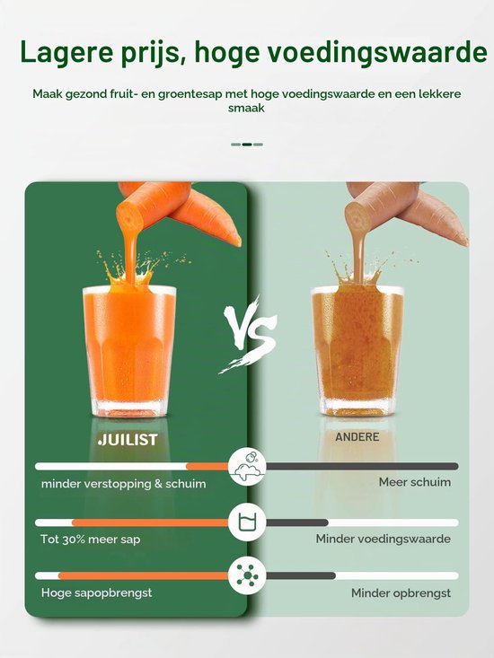 Sappers voor groenten en fruit, sappers voor 65 mm grote vulschacht, 600 W juicer 2 snelheden, eenvoudig te reinigen en anti-druppel, roestvrij staal, BPA-vrij, borstel en recept — afbeelding 4