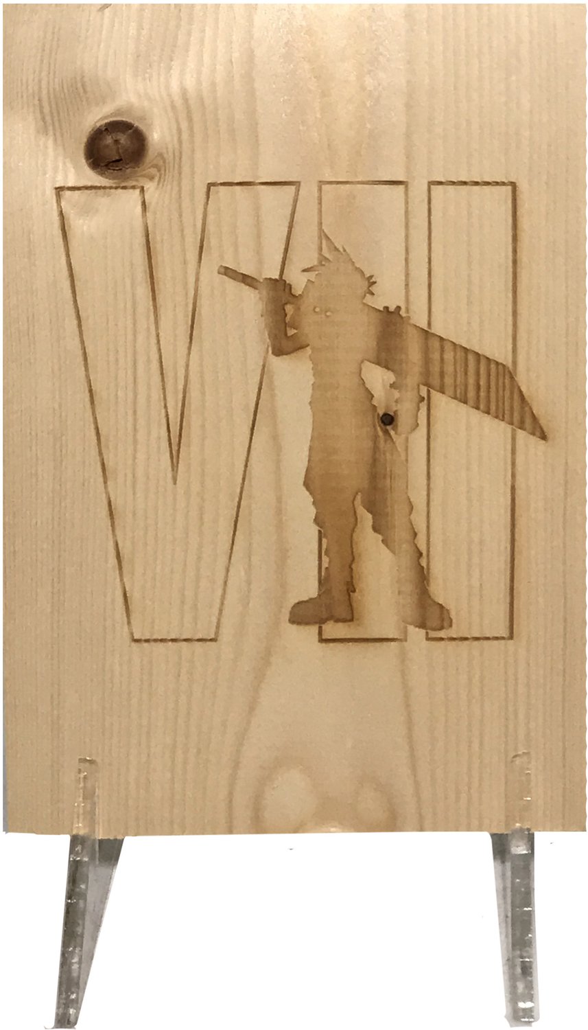 CharredArt - Houten Bord Final Fantasy 7 Cloud Strife | Games - Hout kunst - Wanddecoratie - Interieur