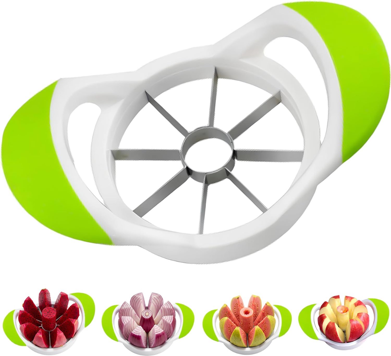 Levo® Appelsnijder - Appel Snijder - Wit/Groen/Zilver - 18cm x 11cm x 7cm